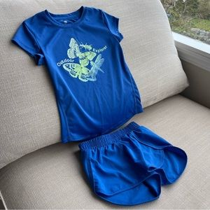 All In Motion Girls blue active wear set, Sz XS 4/5